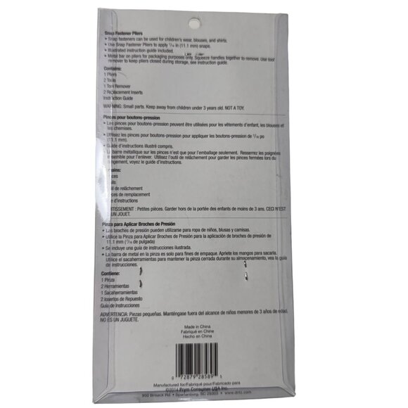 Dritz Snap Fastener Pliers 6710T For 7/16" Snaps With Tools & Instructions NEW - Picture 6 of 7